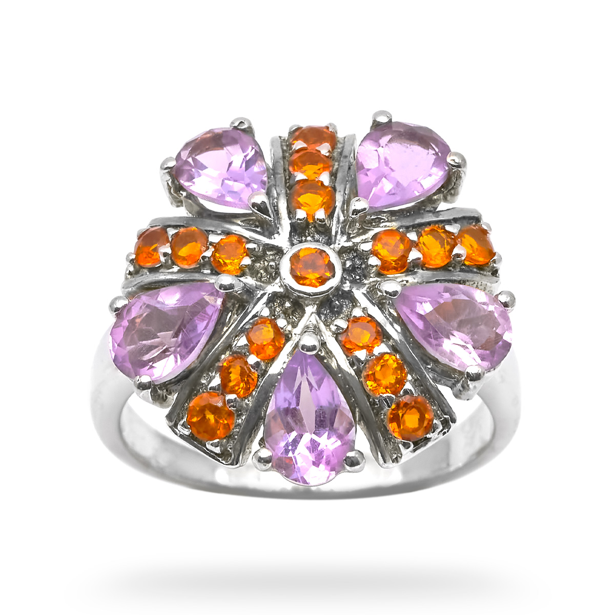 Bague amethyste, citrine argent Priya